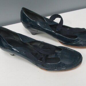 Georgina Goodman Leather Front Knot Kitten Heel Sandals Made in Spain